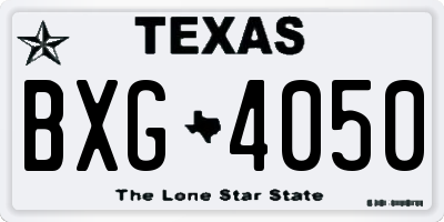 TX license plate BXG4050