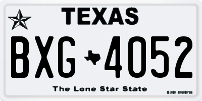 TX license plate BXG4052