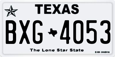 TX license plate BXG4053