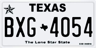 TX license plate BXG4054