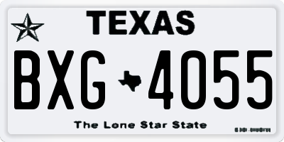 TX license plate BXG4055