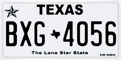 TX license plate BXG4056