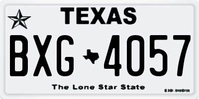 TX license plate BXG4057