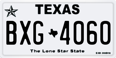TX license plate BXG4060
