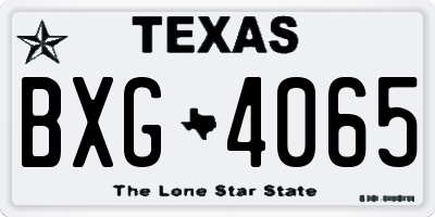 TX license plate BXG4065
