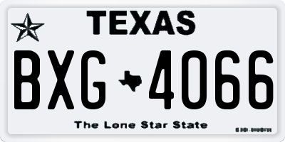 TX license plate BXG4066