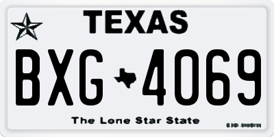 TX license plate BXG4069