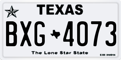 TX license plate BXG4073