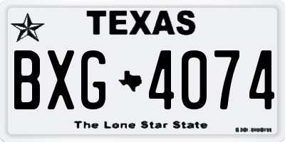 TX license plate BXG4074