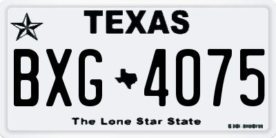 TX license plate BXG4075