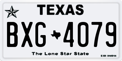 TX license plate BXG4079