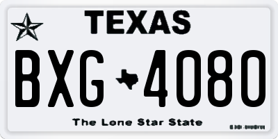 TX license plate BXG4080