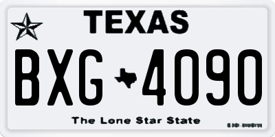 TX license plate BXG4090