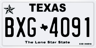 TX license plate BXG4091
