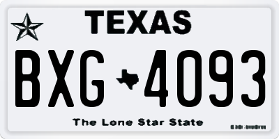 TX license plate BXG4093