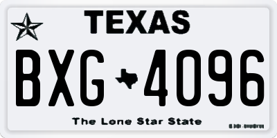 TX license plate BXG4096
