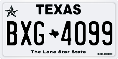 TX license plate BXG4099