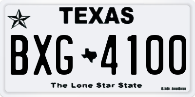 TX license plate BXG4100