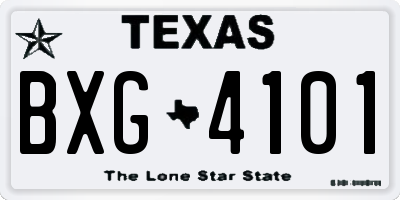 TX license plate BXG4101