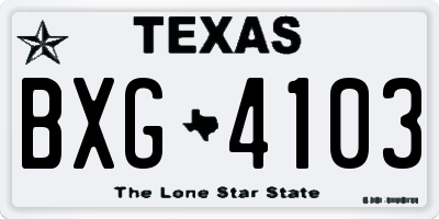 TX license plate BXG4103