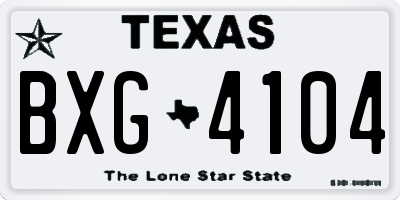 TX license plate BXG4104