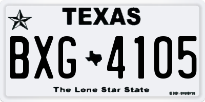 TX license plate BXG4105