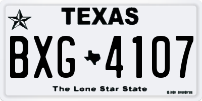 TX license plate BXG4107
