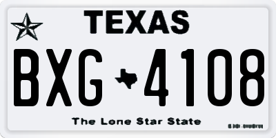 TX license plate BXG4108