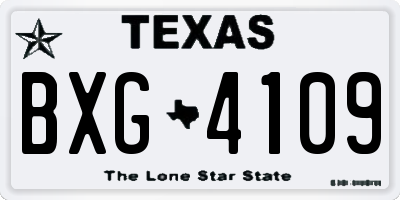 TX license plate BXG4109