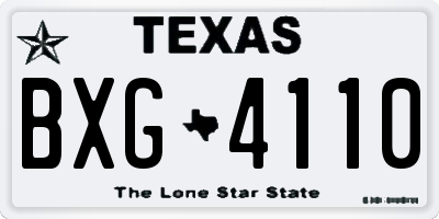 TX license plate BXG4110