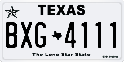 TX license plate BXG4111