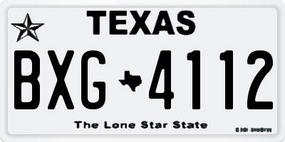 TX license plate BXG4112