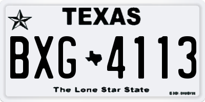 TX license plate BXG4113