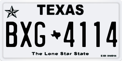 TX license plate BXG4114