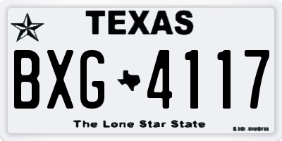 TX license plate BXG4117