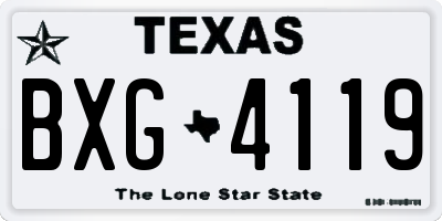 TX license plate BXG4119