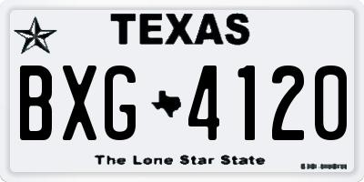 TX license plate BXG4120