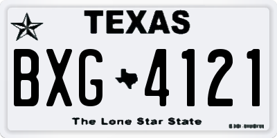 TX license plate BXG4121