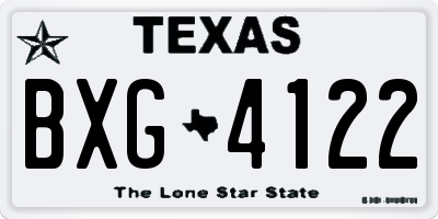 TX license plate BXG4122