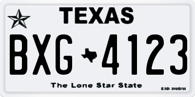 TX license plate BXG4123