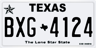 TX license plate BXG4124