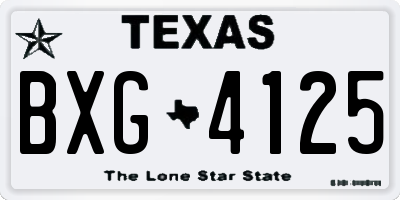 TX license plate BXG4125