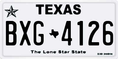 TX license plate BXG4126