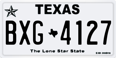 TX license plate BXG4127
