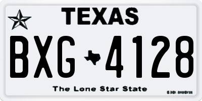 TX license plate BXG4128