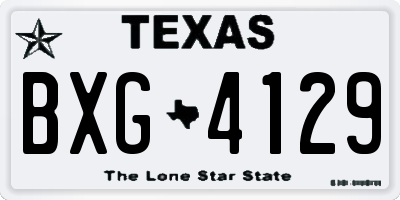 TX license plate BXG4129
