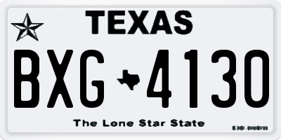 TX license plate BXG4130