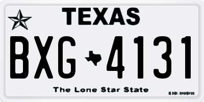 TX license plate BXG4131