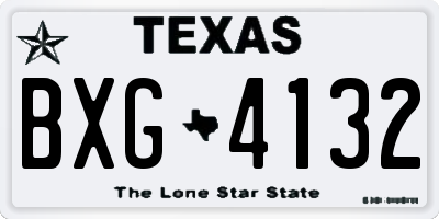 TX license plate BXG4132