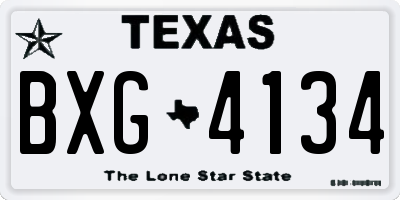 TX license plate BXG4134
